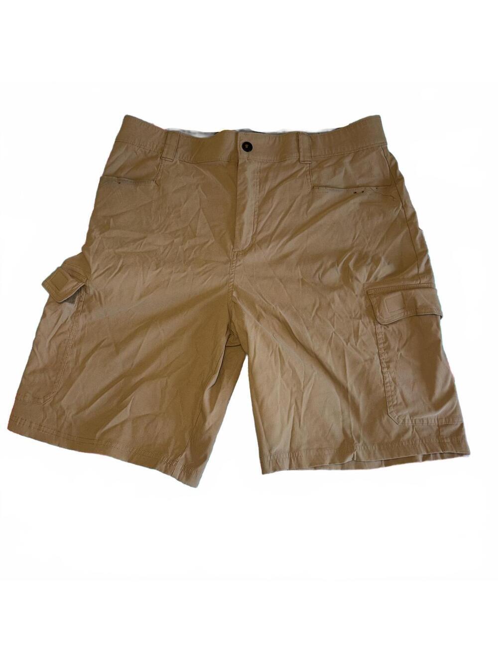 Orvis Khaki Tan Cargo Shorts Mens Size 36 Casual Summer Stretch Flex Shorts